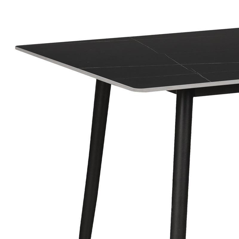 Masa Gustas, marmura, neagra, 140x80x75 cm - Negru