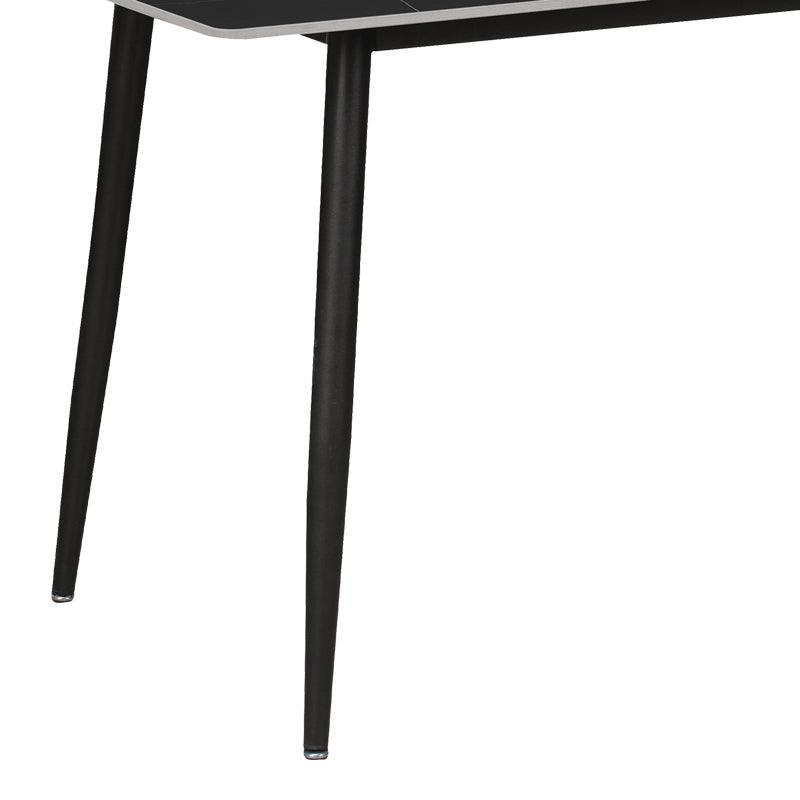 Masa Gustas, marmura, neagra, 140x80x75 cm - Negru