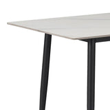 Masa Gustas, marmura, neagra, 140x80x75 cm - Alb