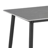 Masa Gustas, marmura, neagra, 140x80x75 cm - Gri