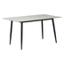 Masa Gustas piatra sinterizata alb cu metal, negru, 160x80x75 cm