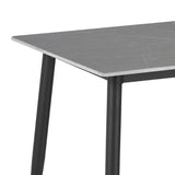 Masa Gustas piatra sinterizata gri metal, negru, 160x80x75 cm