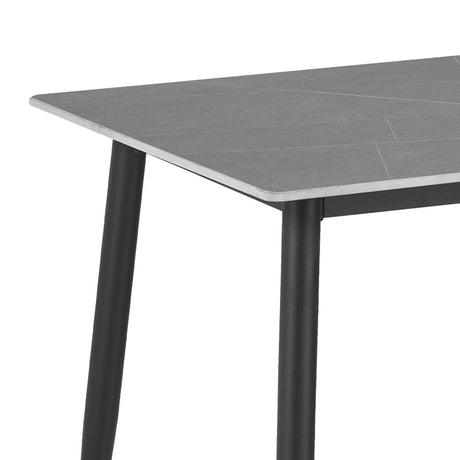 Masa Gustas piatra sinterizata gri metal, negru, 160x80x75 cm