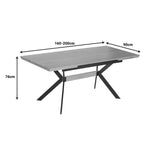 Masa Jessamy extensibila, 43mm, Natural, 160/200x90x76 cm