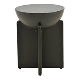 Masă laterală din lemn masiv de mango Jenby, stil modern, Alb - Negru, 40x50 cm - BLACK