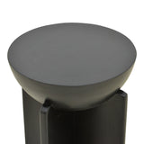 Masă laterală din lemn masiv de mango Jenby, stil modern, Alb - Negru, 40x50 cm - BLACK