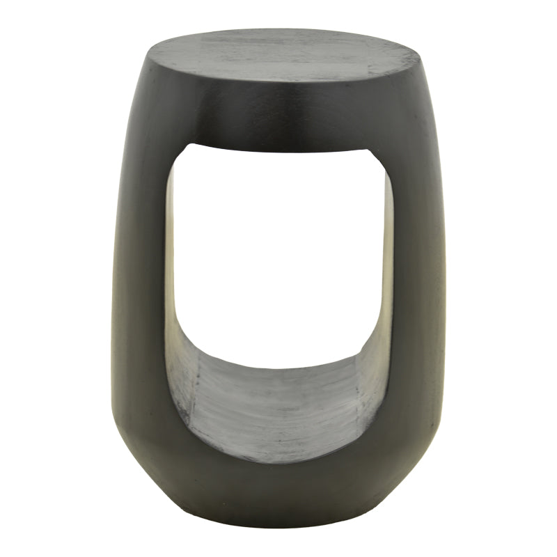 Masă laterală cu design practic Lenora, Stil Modern, Lemn de Mango Solid, Alb - Negru, 33x45 cm - Negru
