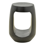 Masă laterală cu design practic Lenora, Stil Modern, Lemn de Mango Solid, Alb - Negru, 33x45 cm - Negru