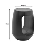 Masă laterală cu design practic Lenora, Stil Modern, Lemn de Mango Solid, Alb - Negru, 33x45 cm - Negru