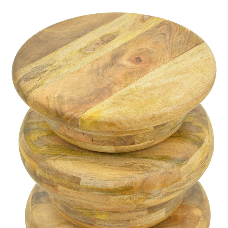 Masă laterală din lemn masiv de mango Circena, Stil, Alb - Negru, Lemn de Mango, 40x45 cm - NATURAL