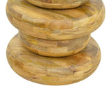 Masă laterală din lemn masiv de mango Circena, Stil, Alb - Negru, Lemn de Mango, 40x45 cm - NATURAL