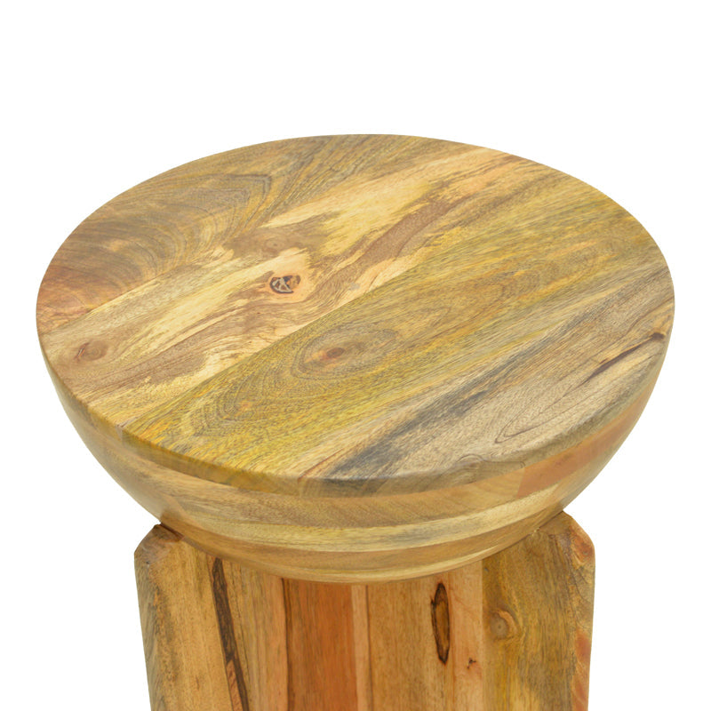Masă laterală din lemn masiv de mango Jenby, stil modern, Alb - Negru, 40x50 cm - NATURAL