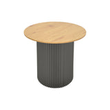 Masuta laterala Dovel, MDF si metal, D50x50 cm - Sonoma-Negru