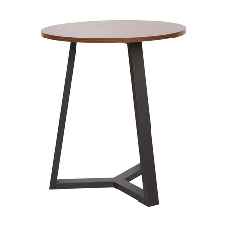 Masa laterala Trepolo cu functie multifunctionala, metal Negru și Lemn, Nuc, 45x52 cm