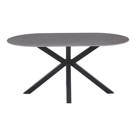 Masa Makrey ceramica marmura gri metal, negru, 160x90x75 cm