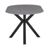 Masa Makrey ceramica marmura gri metal, negru, 160x90x75 cm
