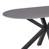 Masa Makrey ceramica marmura gri metal, negru, 160x90x75 cm