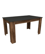 Masă Mikas Bucatarie Elegant cu Loc de Depozitare, Anthracite, Nuc deschis, 145x77x88 cm