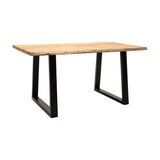 Masa Miles din lemn de acacia solid cu grosimea de 4-4cm, Natural, 160x90x76 cm