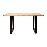 Masa Miles din lemn de acacia solid cu grosimea de 4-4cm, Natural, 160x90x76 cm