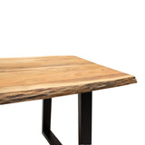 Masa Miles din lemn de acacia solid cu grosimea de 4-4cm, Natural, 160x90x76 cm