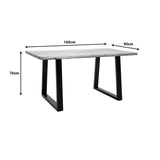 Masa Miles din lemn de acacia solid cu grosimea de 4-4cm, Natural, 160x90x76 cm