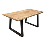 Masa Miles din lemn masiv de acacia 4-4cm, Natural, 180x90x76 cm