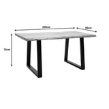 Masa Miles Slim Boho, Lemn de salcam, Grosime 4 cm, Natural, 200x96x76 cm