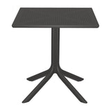 Masă modernă cu suprafață perforată Groovy, design elegant, polipropilenă, Antracit, 60x60x76 cm