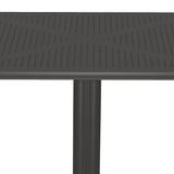 Masă modernă cu suprafață perforată Groovy, design elegant, polipropilenă, Antracit, 60x60x76 cm
