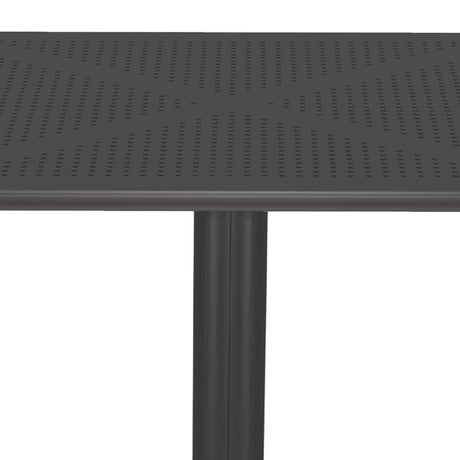 Masă modernă cu suprafață perforată Groovy, design elegant, polipropilenă, Antracit, 60x60x76 cm