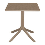 Masă Modernă Groovy cu Design Perforat, Cappuccino, 60x60x76 cm