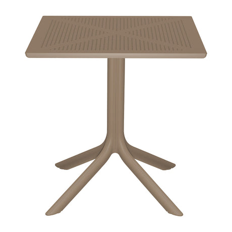Masă Modernă Groovy cu Design Perforat, Cappuccino, 60x60x76 cm