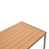 Masa Nares aluminiu alb-plywood Natural 140x80x73 cm, 80x140 cm - Antracit
