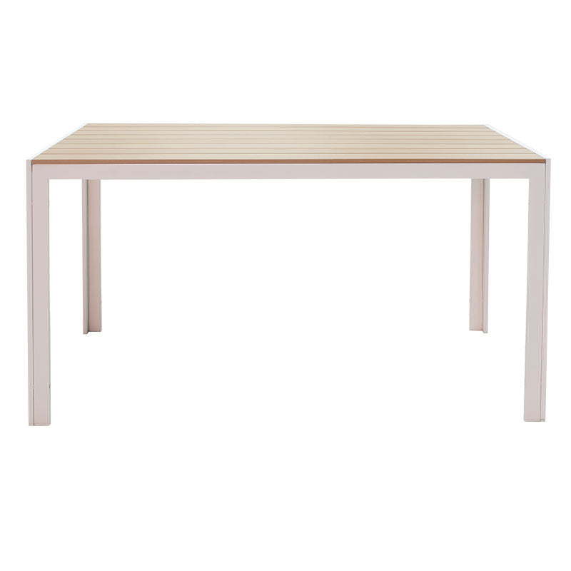 Masa Nares aluminiu alb-plywood Natural 140x80x73 cm, 80x140 cm - Natural