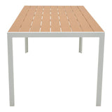 Masa Nares aluminiu placaj, Alb - Antracit, 180x90x72 cm - Alb