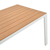 Masa Nares aluminiu placaj, Alb - Antracit, 180x90x72 cm - Alb