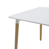 Masa Natali MDF, blat alb si picioare Naturale, 80x80x73 cm