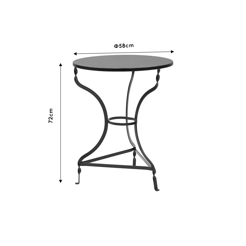 Masa Noah alb Stejar metalica, D58x72 cm - Albastru