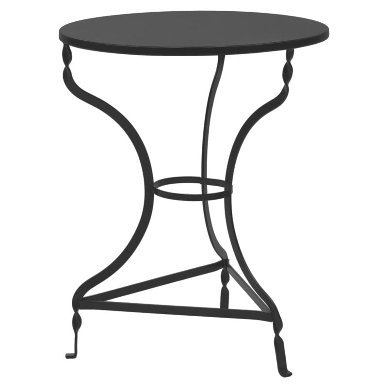 Masa Noah alb Stejar metalica, D58x72 cm - Negru