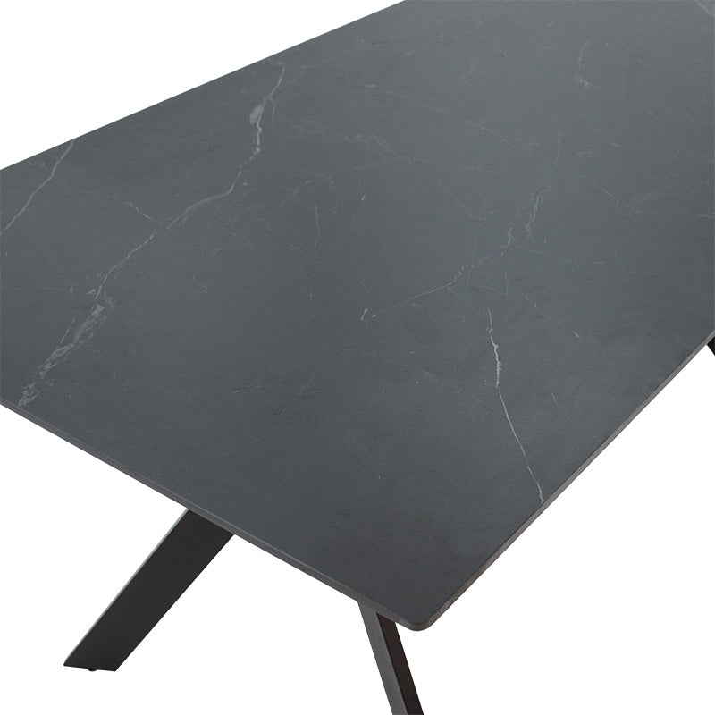 Masa Olivet, neagra, 180x90x75 cm, detaliu produs
