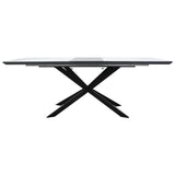 Masa Palan Extensibila, Negru - Alb Gri, 200x80x77 cm