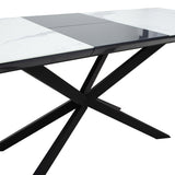Masa Palan Extensibila, Negru - Alb Gri, 200x80x77 cm