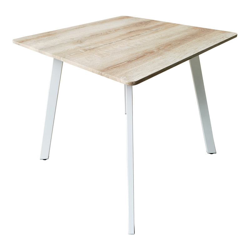 Masa patrata Squaro, picioare metal alb, Nuc - Stejar, 80x80x75 cm - Masa patrata Squaro, picioare metal alb, Nuc - Stejar, 80x80x75 cm