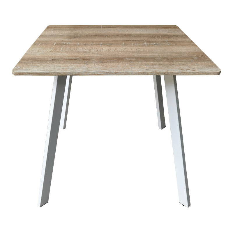 Masa patrata Squaro, picioare metal alb, Nuc - Stejar, 80x80x75 cm - Stejar