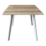 Masa patrata Squaro, picioare metal alb, Nuc - Stejar, 80x80x75 cm - Stejar