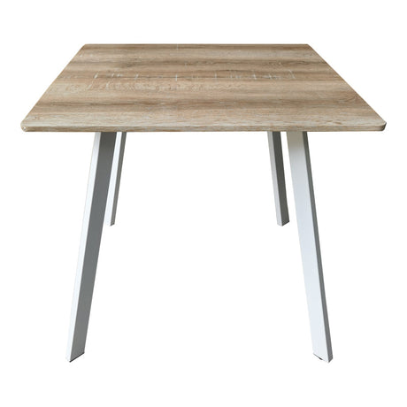 Masa patrata Squaro, picioare metal alb, Nuc - Stejar, 80x80x75 cm