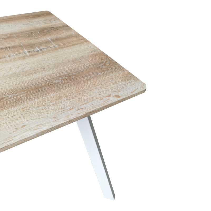 Masa patrata Squaro, picioare metal alb, Nuc - Stejar, 80x80x75 cm - Stejar
