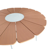 Masa Pinap, Aluminiu si placaj, D110x74 cm - Alb-Natural