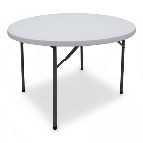 Masa pliabila catering cu functie de confort, rotunda, durabil, alba, D120x74 cm